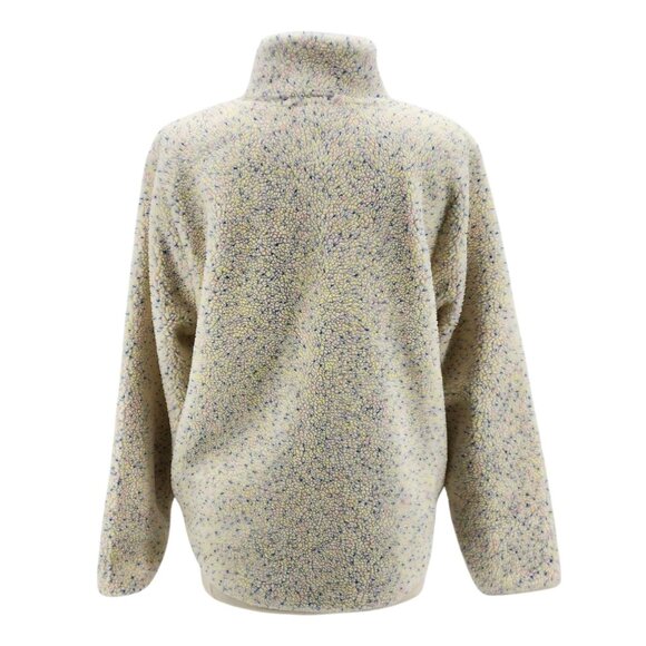 NWT J. Crew Factory Sherpa Fleece Ivory Speckle Zipper Jacket Womens Large - Picture 4 of 11